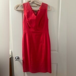 Ann Taylor hot pink sheath work dress